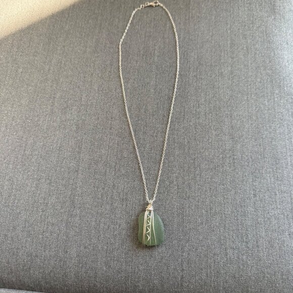 Enwraptured by Nature Jewelry - Enwraptured by Nature Necklace Sea Glass Sterling Silver Chain 18 inches